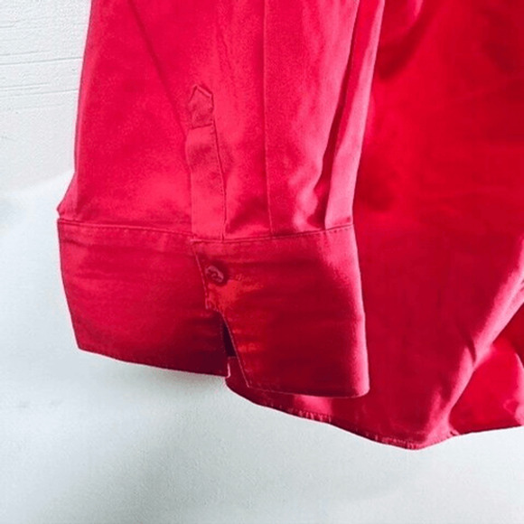 Chico’s no iron 3/4 sleeve fuchsia pink pleated boxy swing button down 3.5 18 XL - Picture 4 of 10